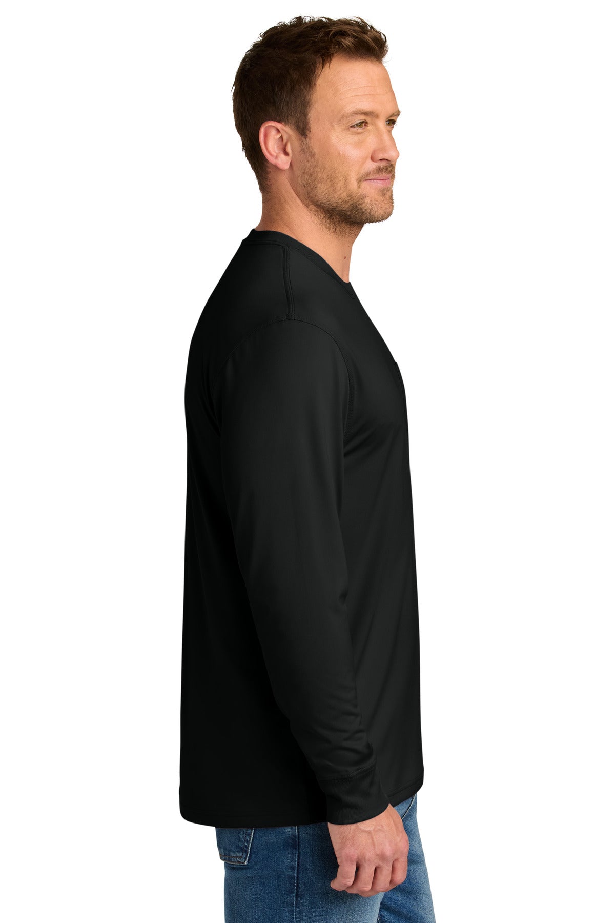 Black CornerStone Workwear Pro Long Sleeve Pocket Tee CS440LSP