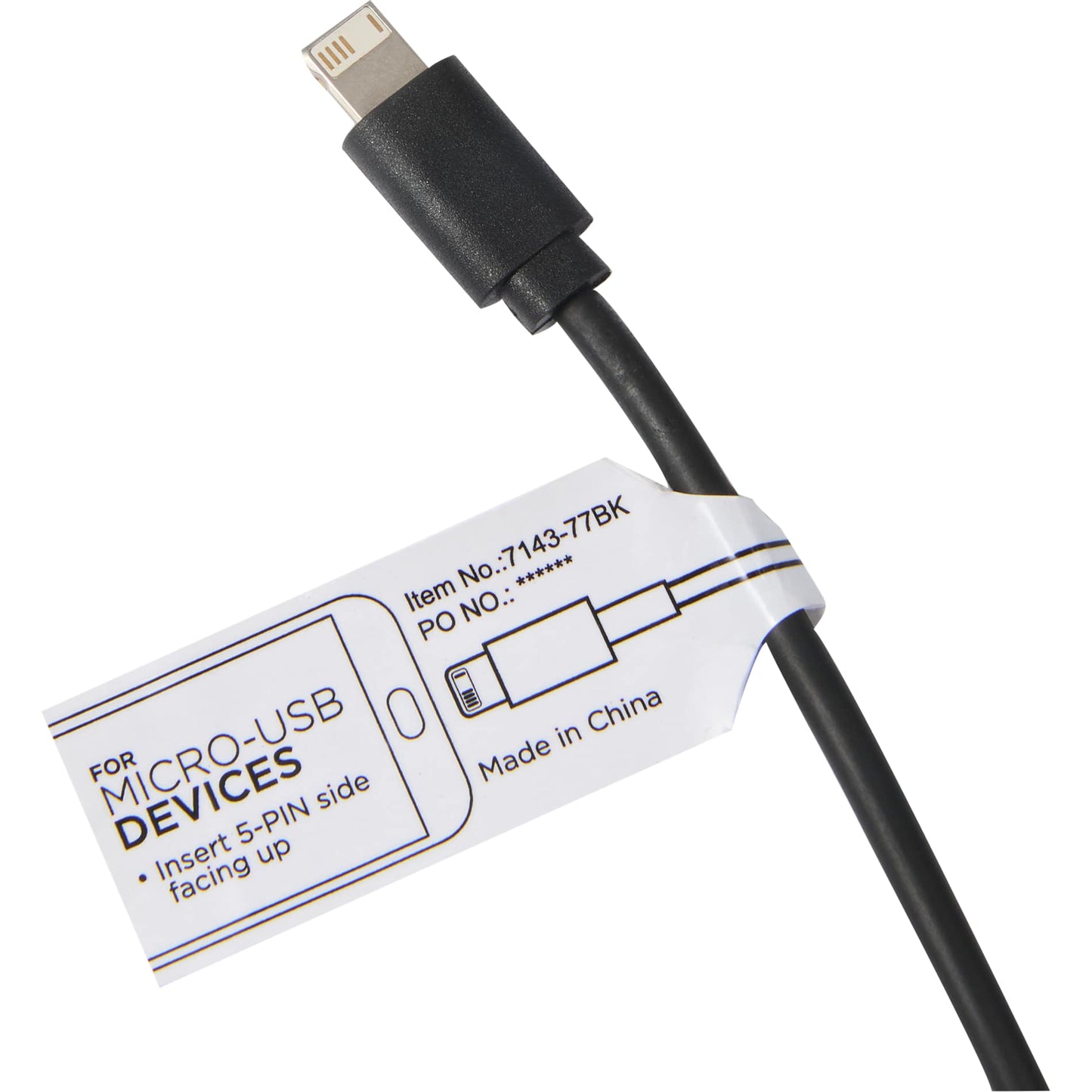 Black Dual Power Long Charging Cable Kit plain