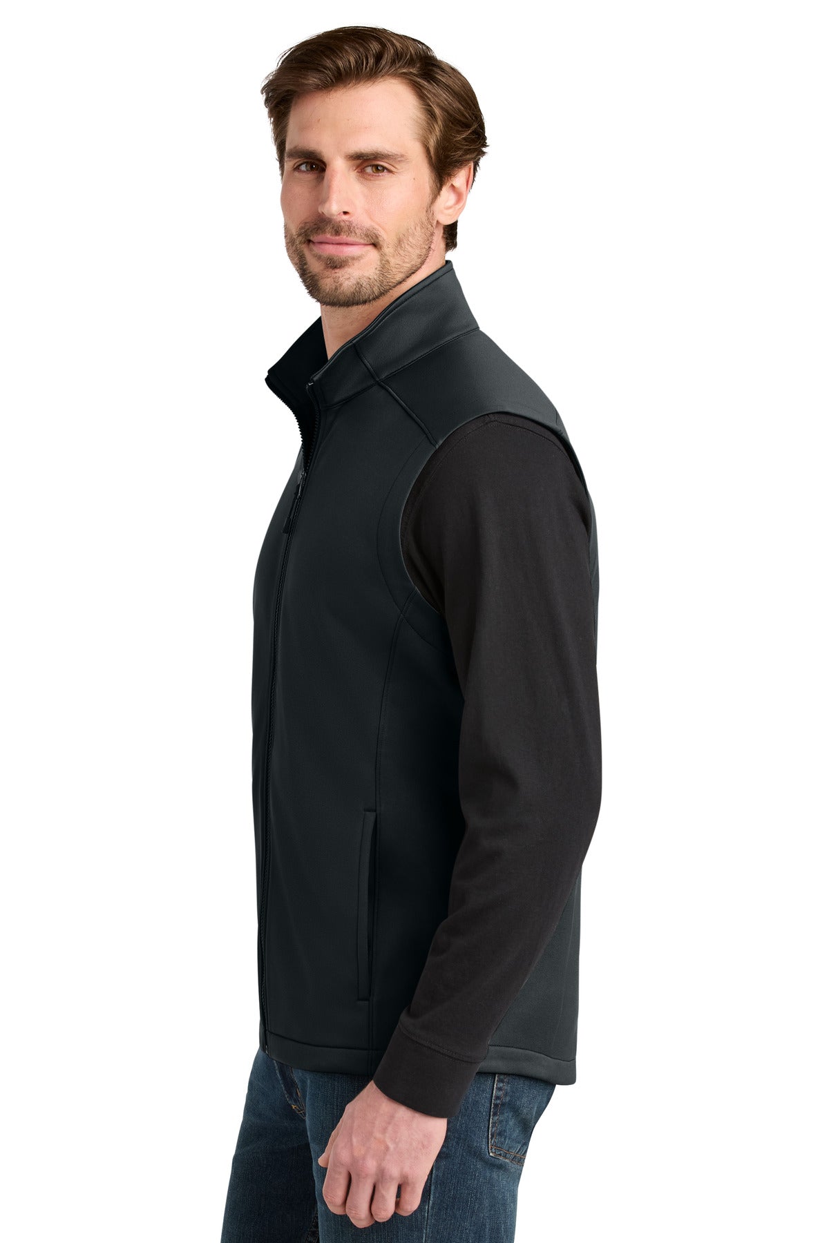 Black Eddie Bauer Smooth Mid Layer Fleece Vest EB2560