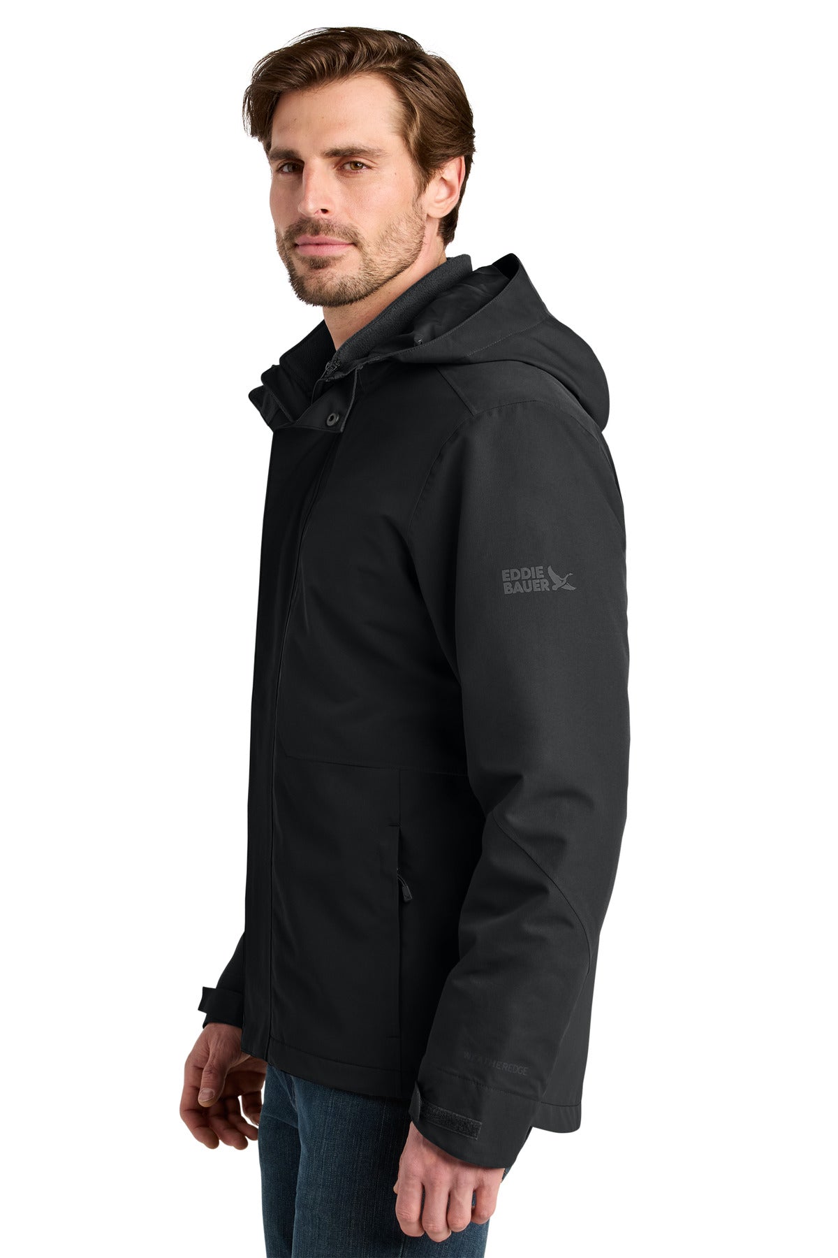 Black Eddie Bauer WeatherEdge Ridge 3-in-1 Jacket EB658
