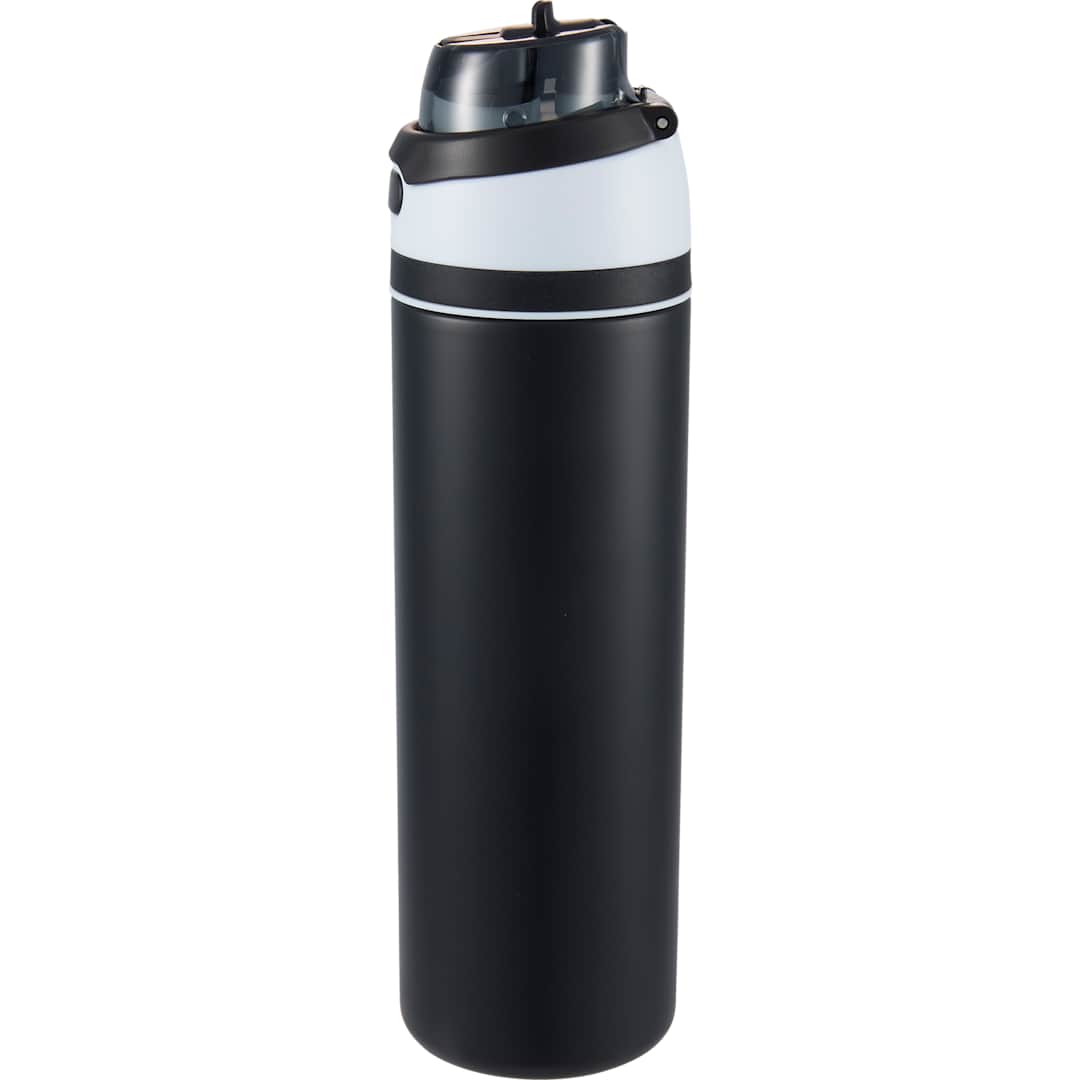 Black Elvin 28oz Recycled Stainless Flip Straw Bottle plain