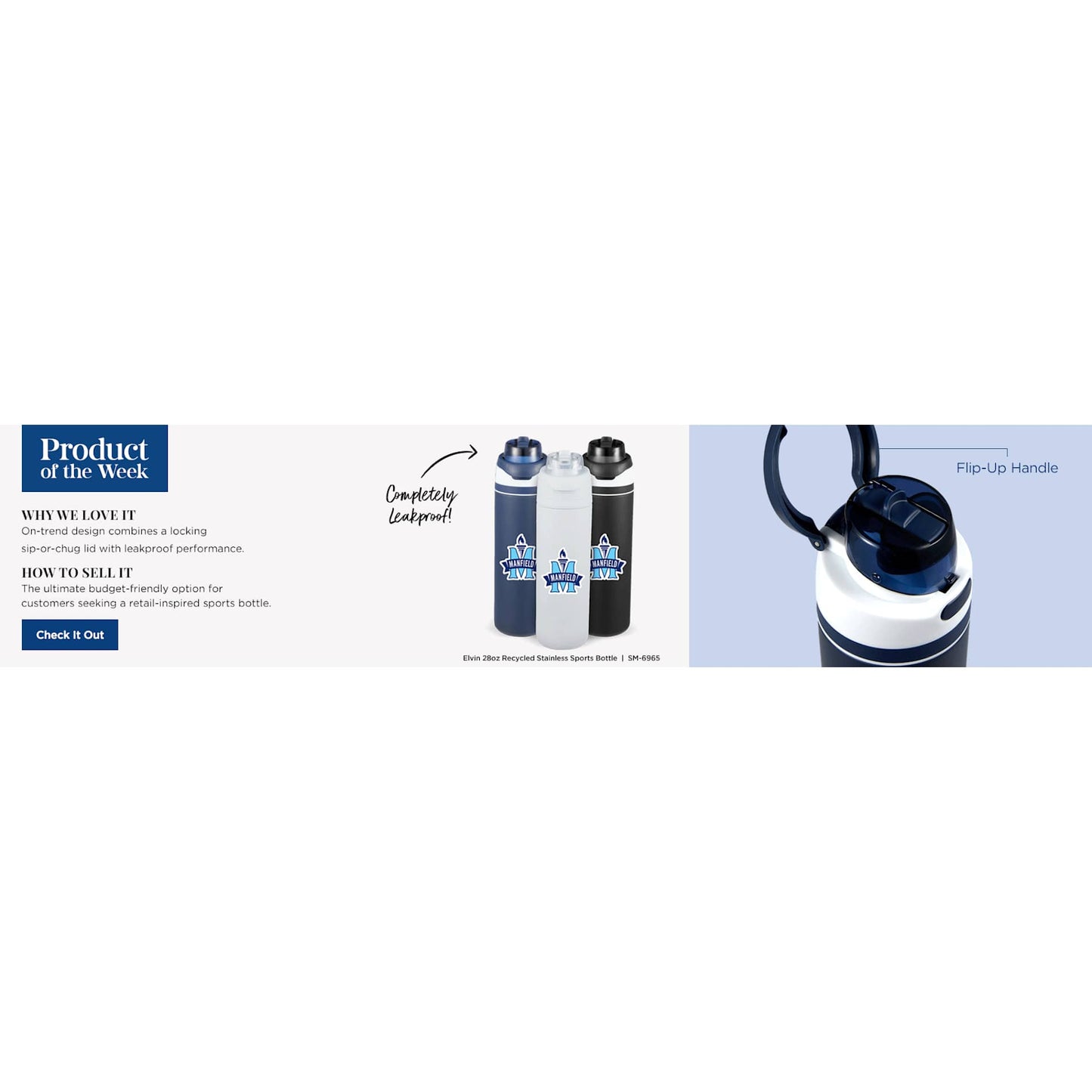 Black Elvin 28oz Recycled Stainless Flip Straw Bottle