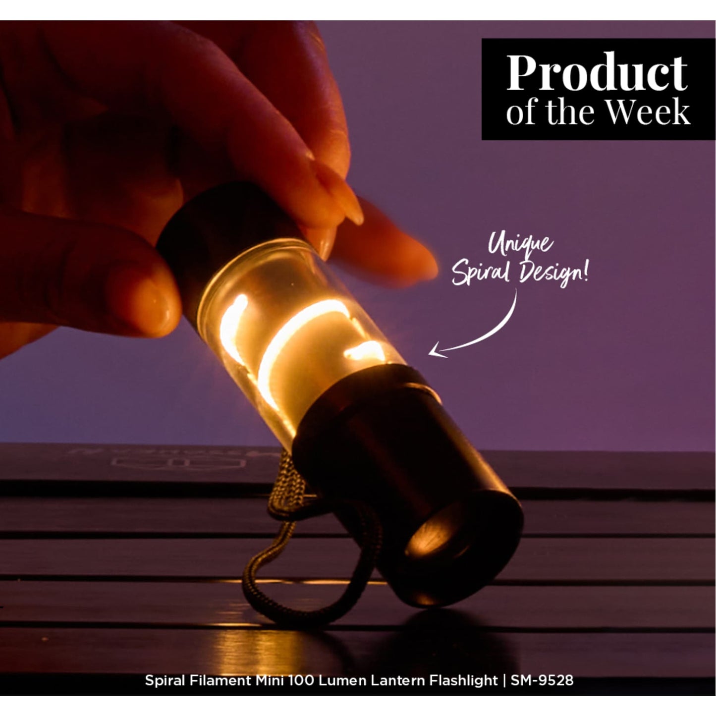 Black Mini Spiral Filament 100 Lumens Lantern Flashlight