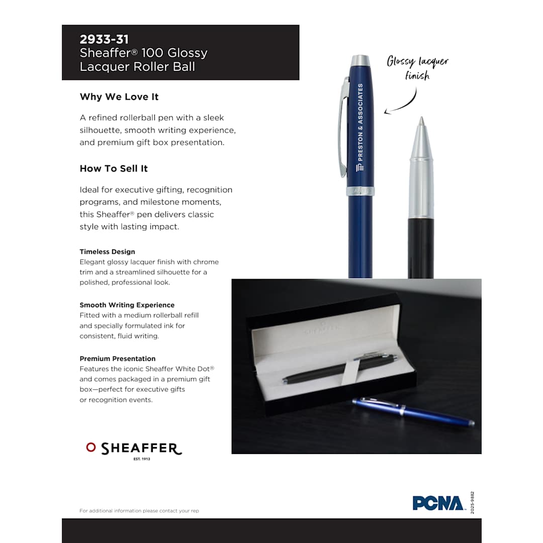 Black Sheaffer® 100 Glossy Lacquer Roller Ball