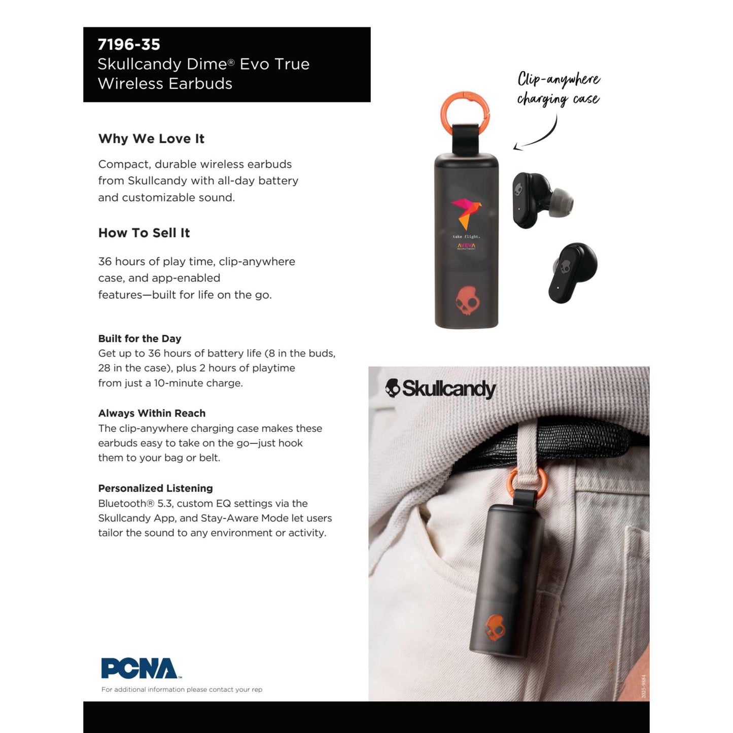 Black Skullcandy Dime Evo True Wireless Earbuds