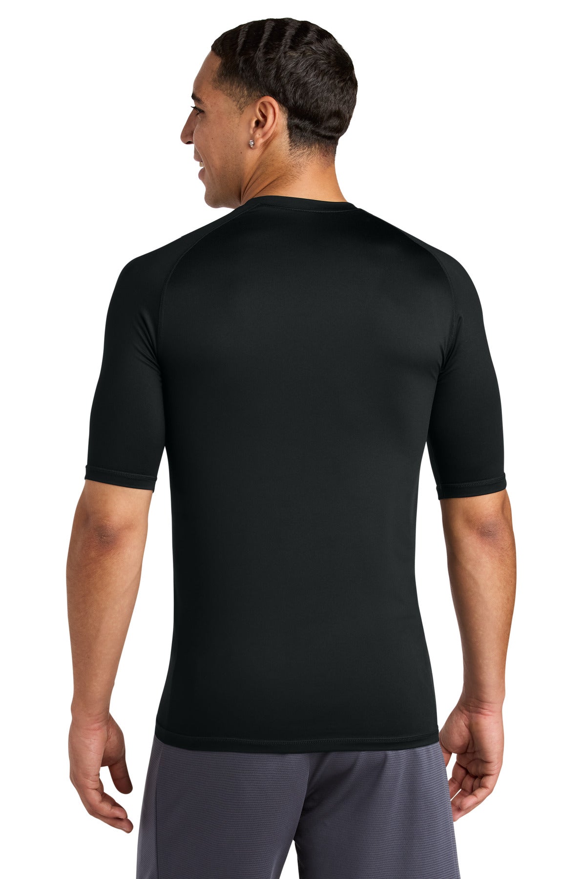Black Sport-Tek PosiCharge Compression 1/2-Sleeve Tee ST120