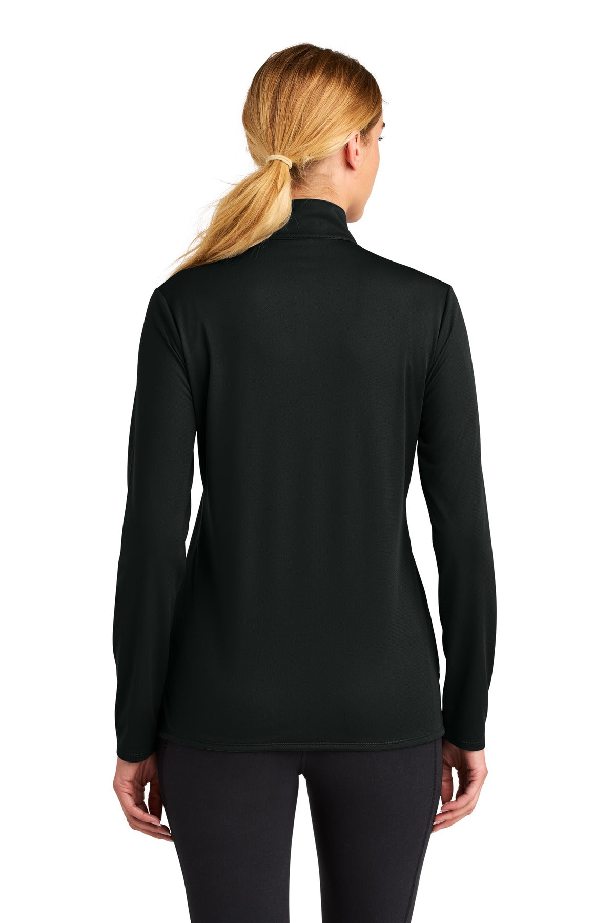Black Sport-Tek Women's Micropique Sport-Wick 1/4-Zip LST672