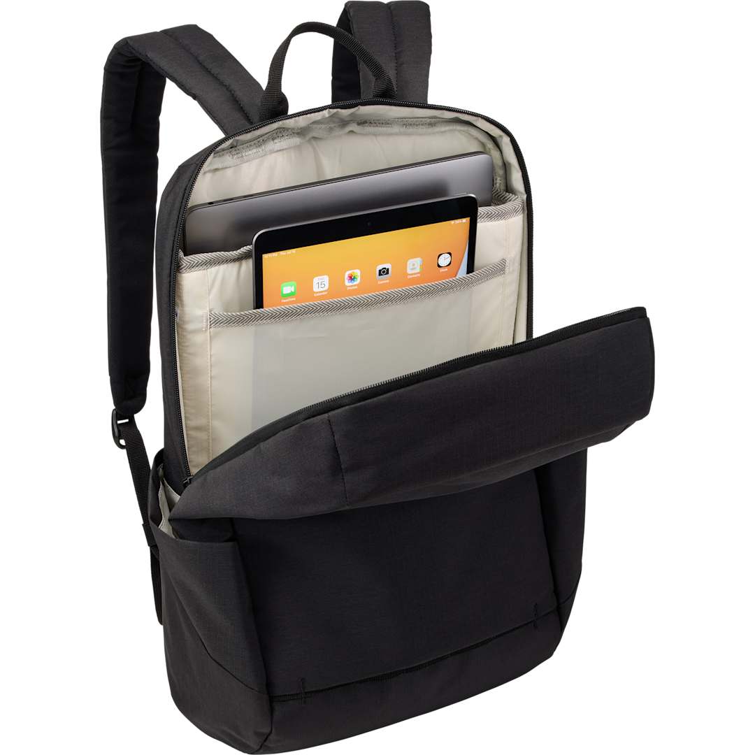 Black Thule Lithos 20L Recycled Laptop Backpack plain