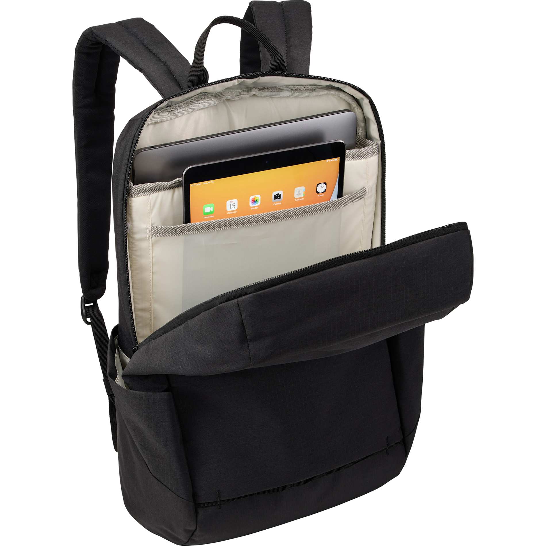 Black Thule Lithos 20L Recycled Laptop Backpack plain