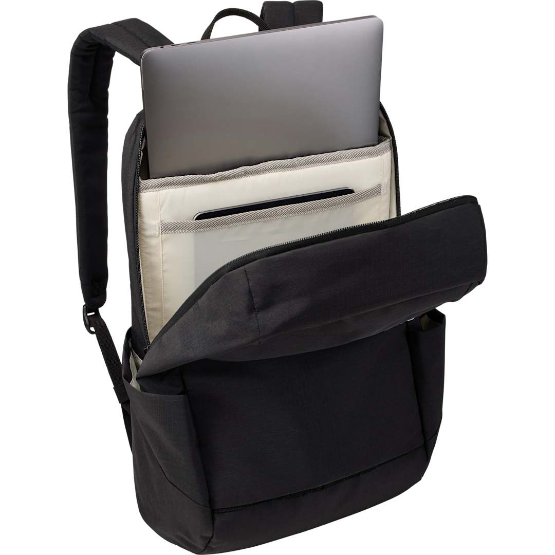 Black Thule Lithos 20L Recycled Laptop Backpack plain