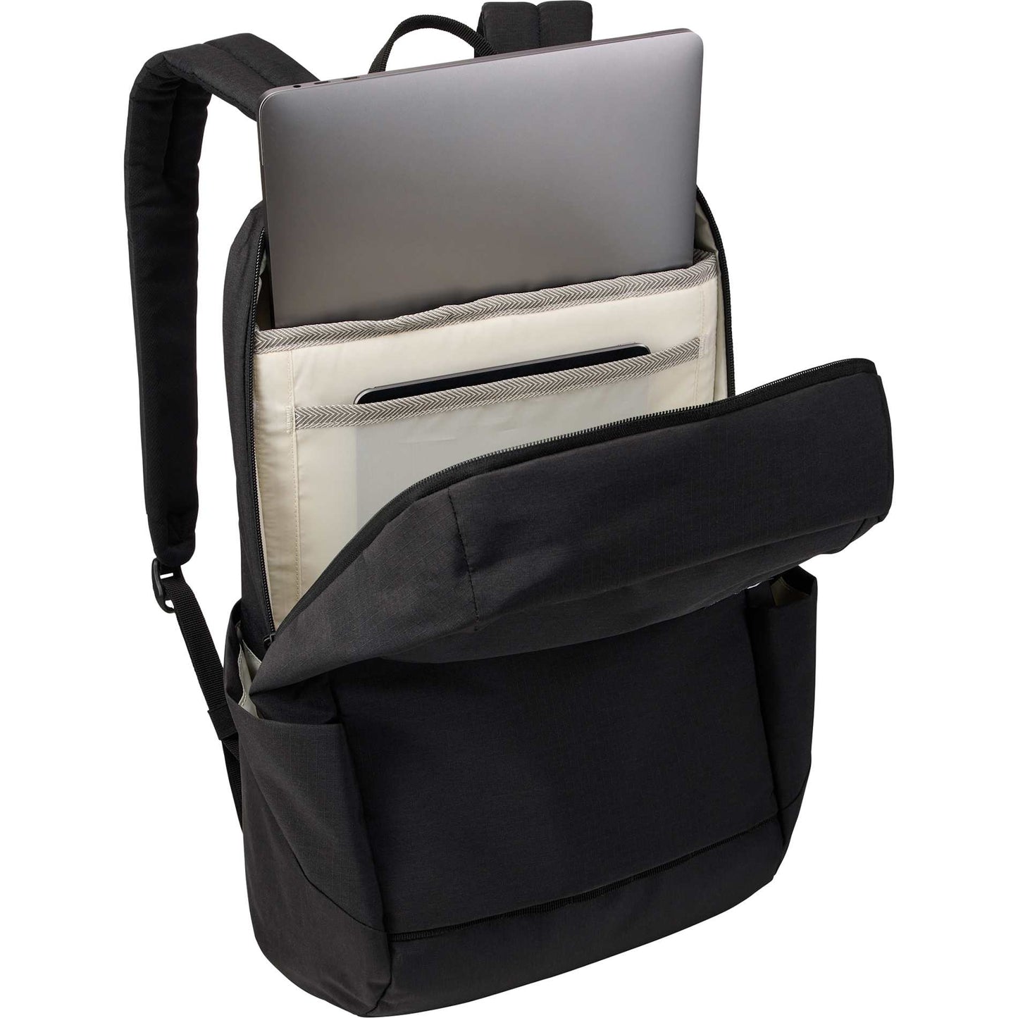 Black Thule Lithos 20L Recycled Laptop Backpack plain