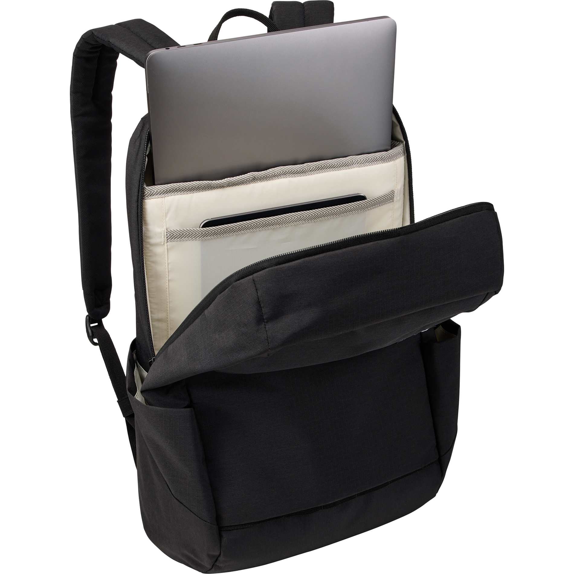 Black Thule Lithos 20L Recycled Laptop Backpack plain