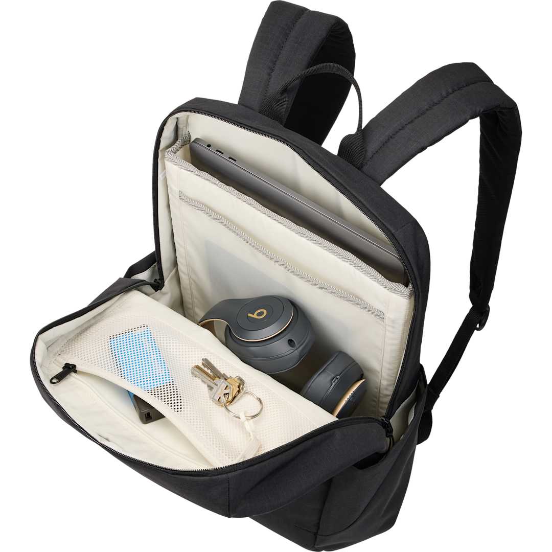 Black Thule Lithos 20L Recycled Laptop Backpack plain