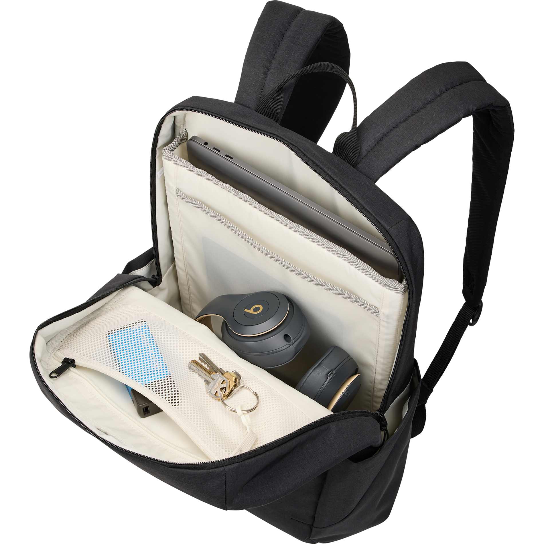 Black Thule Lithos 20L Recycled Laptop Backpack plain