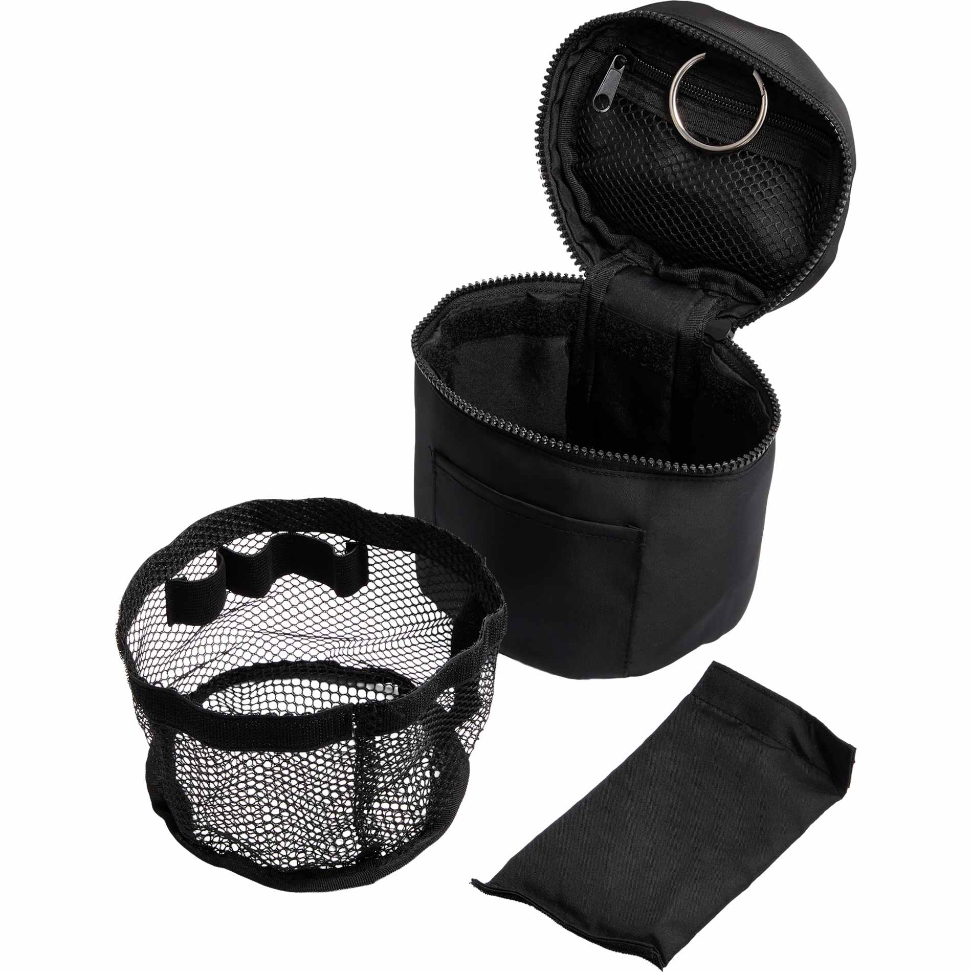 Black Wellable Recycled Round Travel Case plain