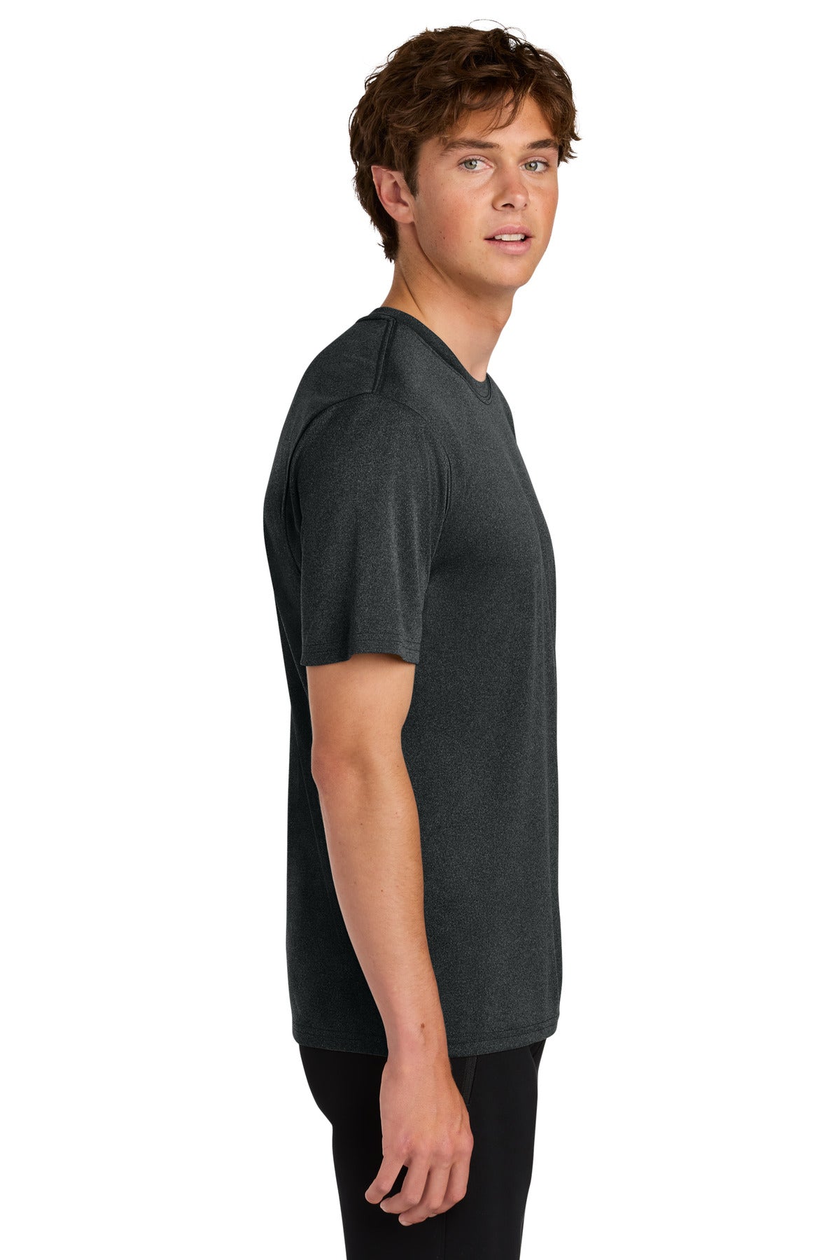 BlkHthr Port & Co Heather Performance Tee PC390