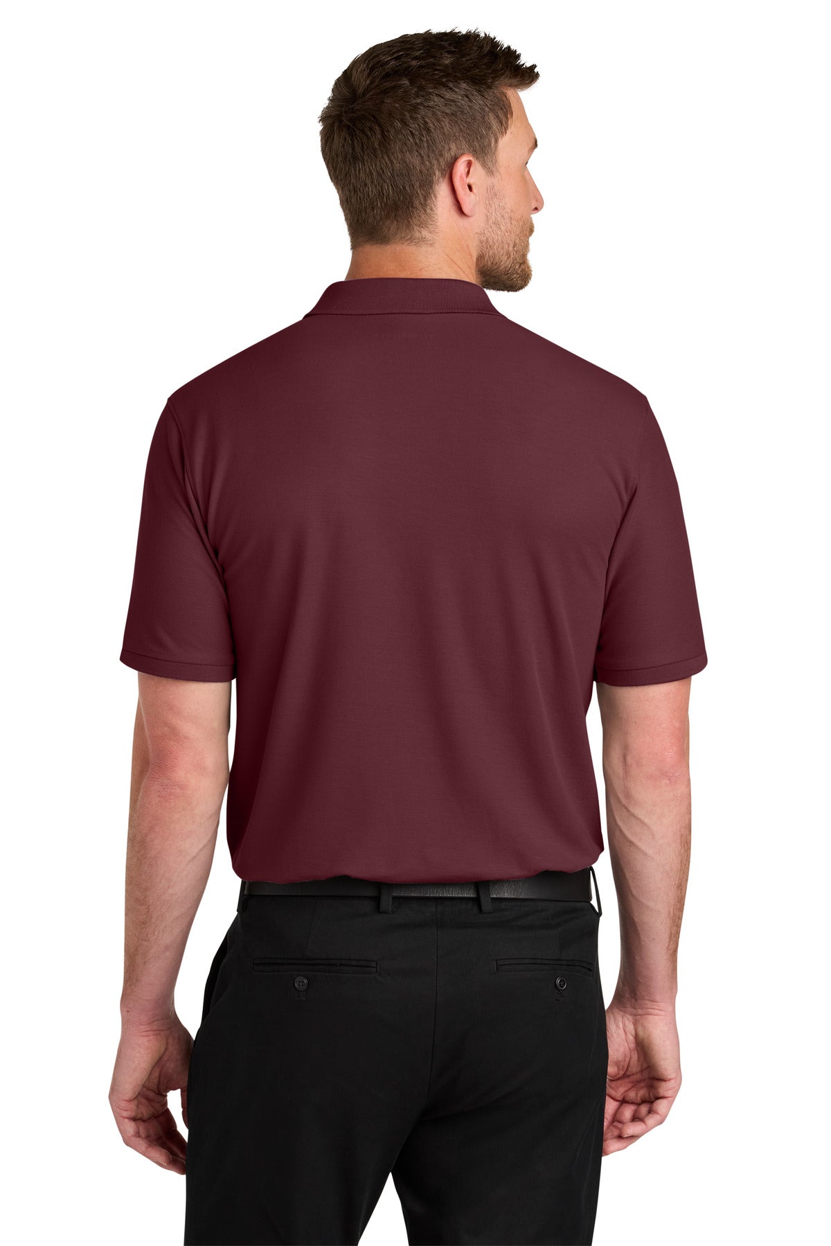 Burgundy Port Authority Tall Wearever Signature Pique Polo TLK200
