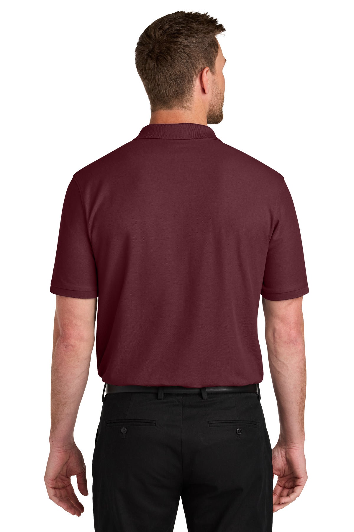 Burgundy Port Authority Wearever Signature Pique Pocket Polo K200P