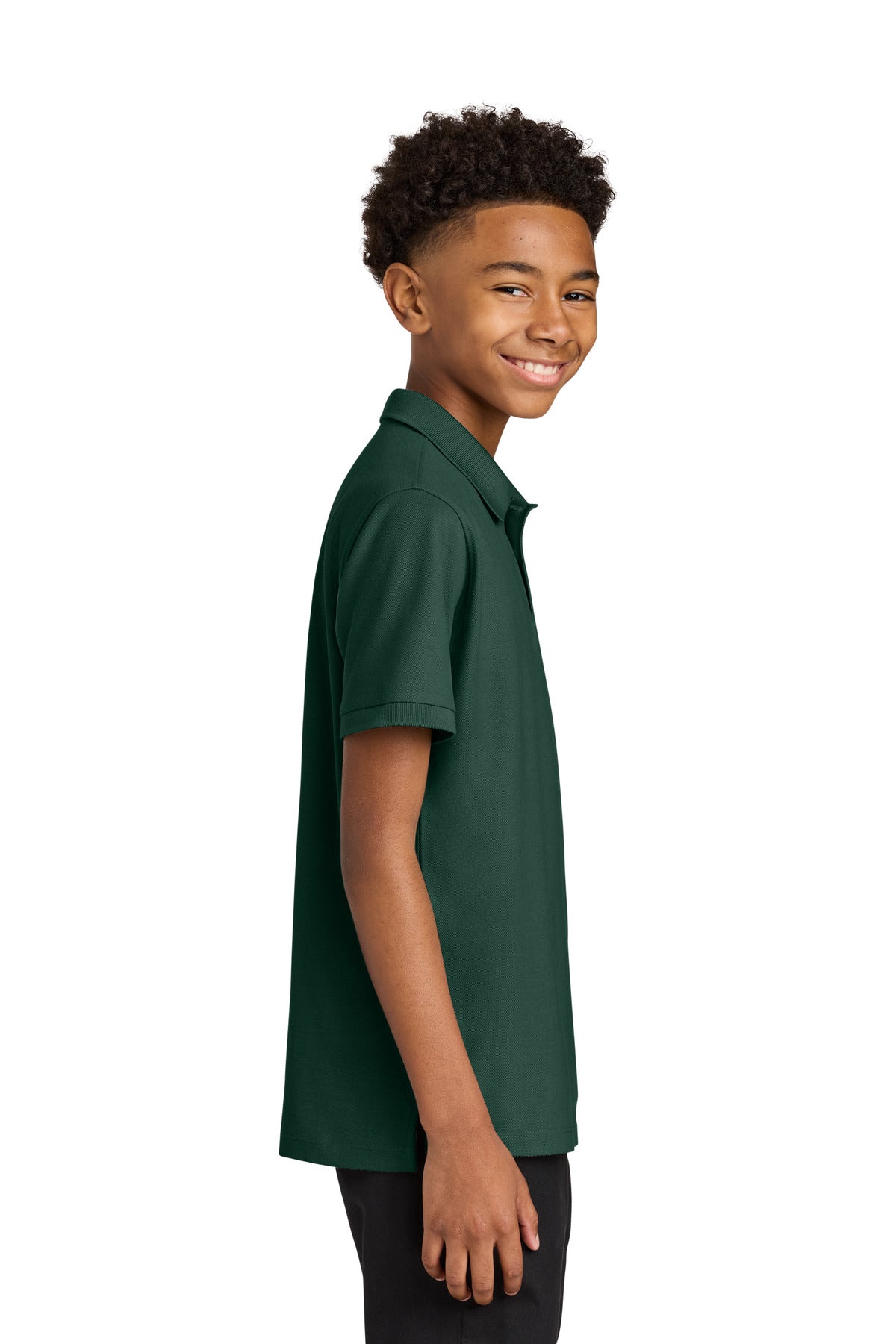 DarkGreen Port Authority Youth Wearever Signature Pique Polo Y200