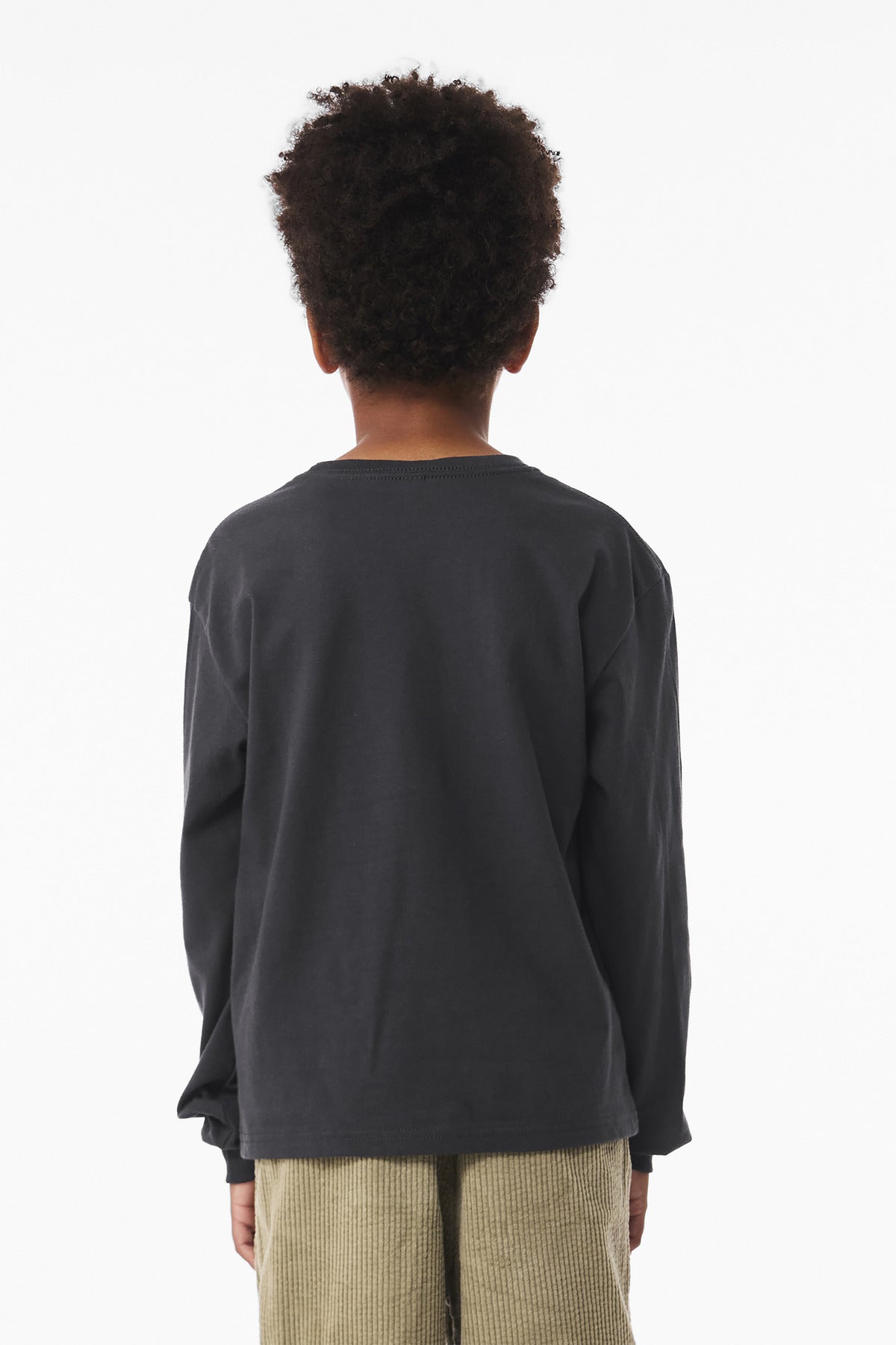 DarkGrey BELLA+CANVAS Youth 6-Ounce Heavyweight Long Sleeve Tee BC3511Y
