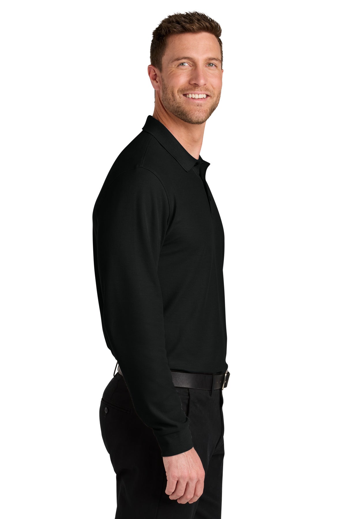 DeepBlack Port Authority Wearever Signature Pique Long Sleeve Polo K200LS