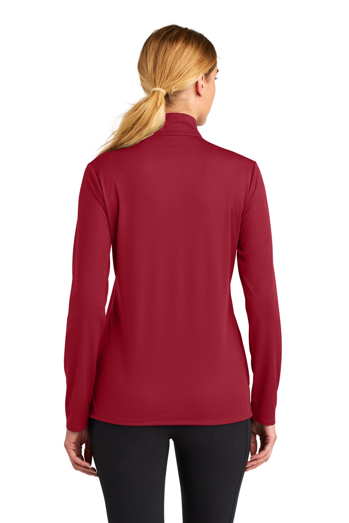 DeepRed Sport-Tek Women's Micropique Sport-Wick 1/4-Zip LST672