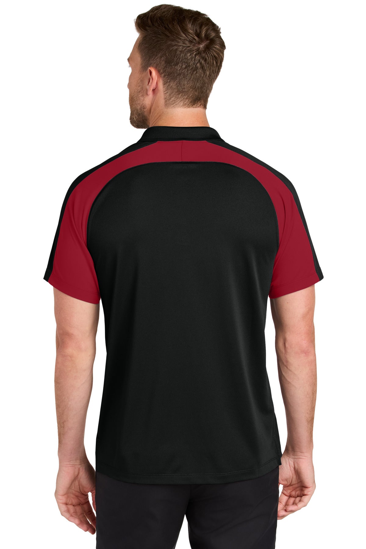 DpBk/RichR Port Authority Wearever Performance Pique Colorblock Polo K247