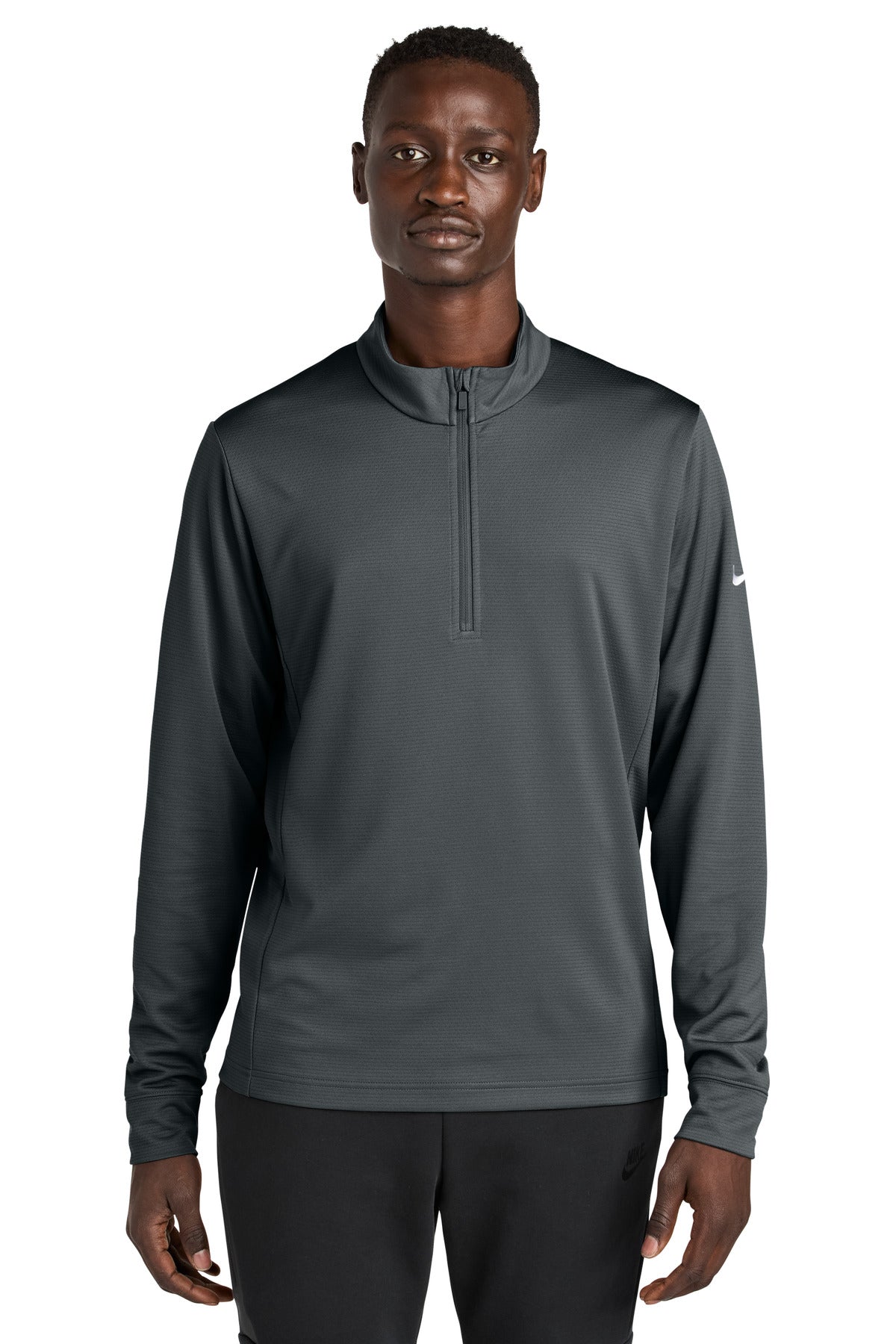 Front View of Anthracite Nike Essential 1/2-Zip Cover-Up NKHM8036