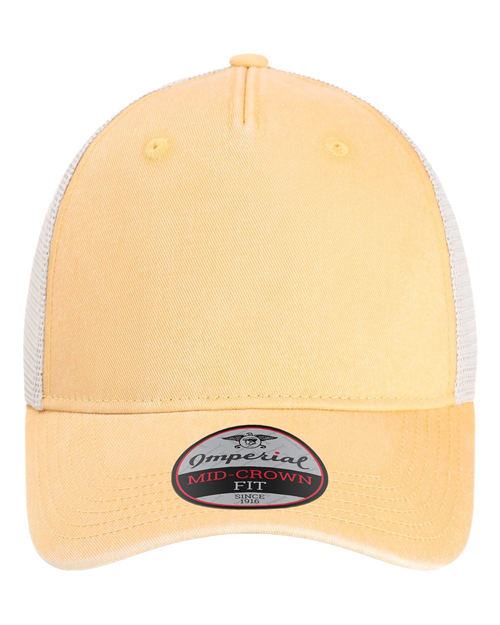Front View of Apricot/ Stone The Gambit Mesh Back Cap - X240M