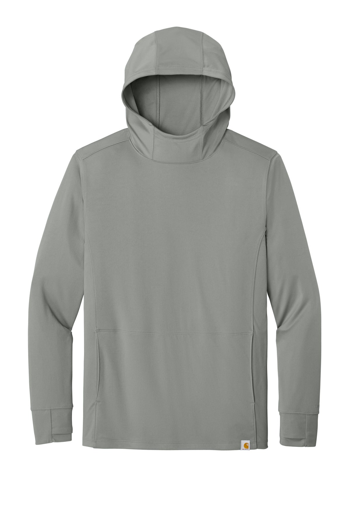 Front View of AsphaltGry Carhartt Force Sun Defender Long Sleeve Hooded T-Shirt CT106923