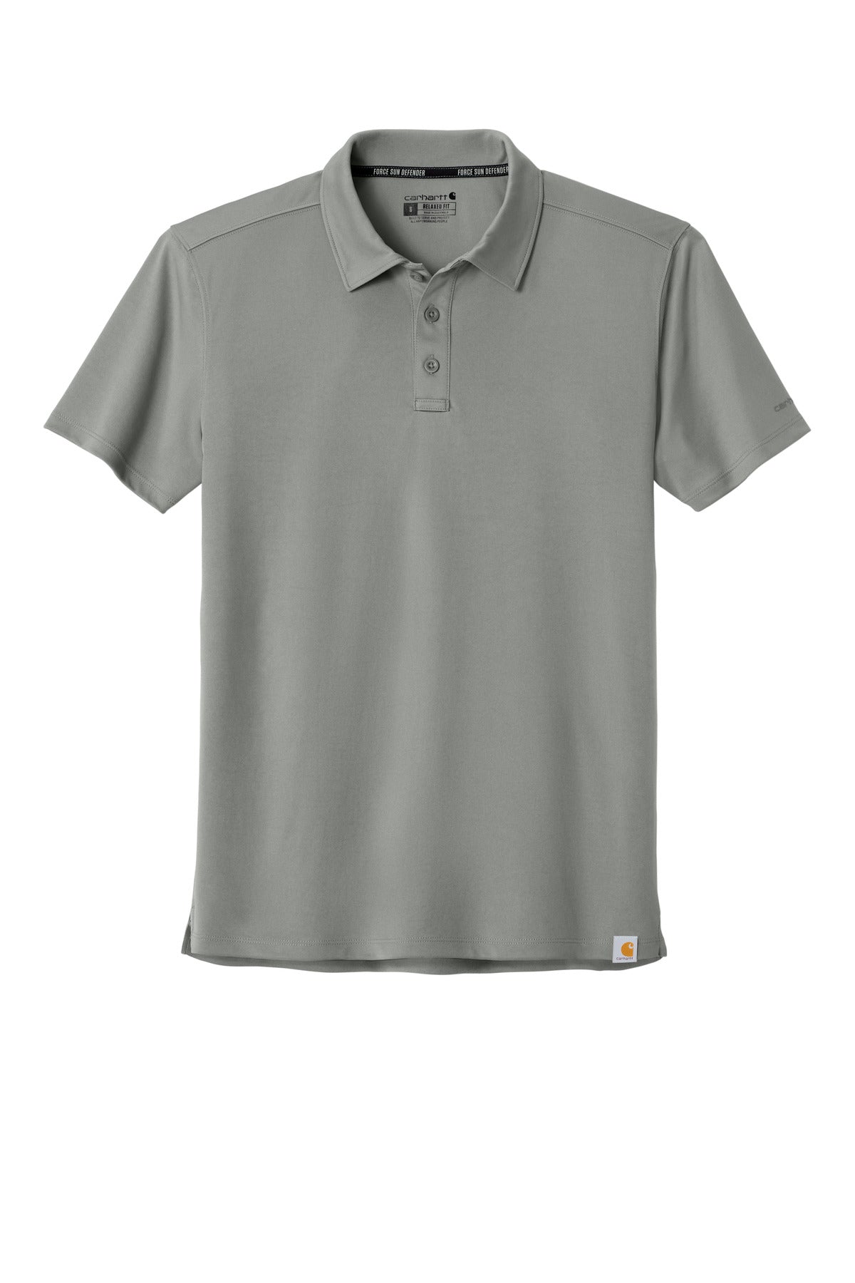 Front View of AsphaltGry Carhartt Force Sun Defender Polo CT106899