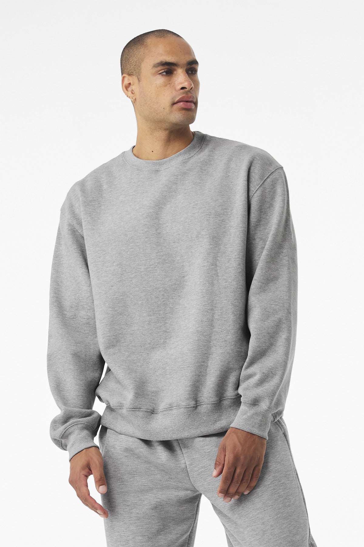 Front View of AthlHthr BELLA+CANVAS Unisex 10-Ounce Heavyweight Crewneck Sweatshirt BC4711