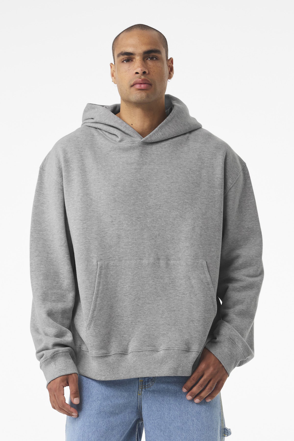 Front View of AthlHthr BELLA+CANVAS Unisex 10-Ounce Heavyweight Pullover Hoodie BC4719