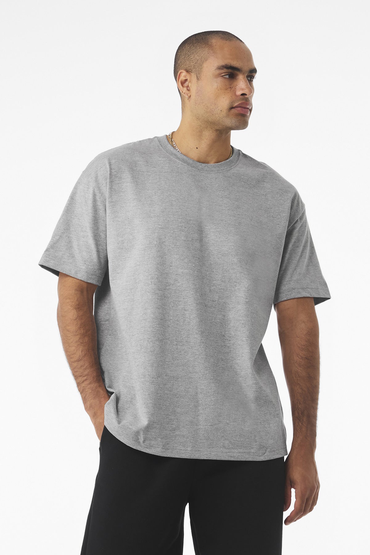 Front View of AthlHthr BELLA+CANVAS Unisex 7.5-Ounce Heavyweight Tee BC4610