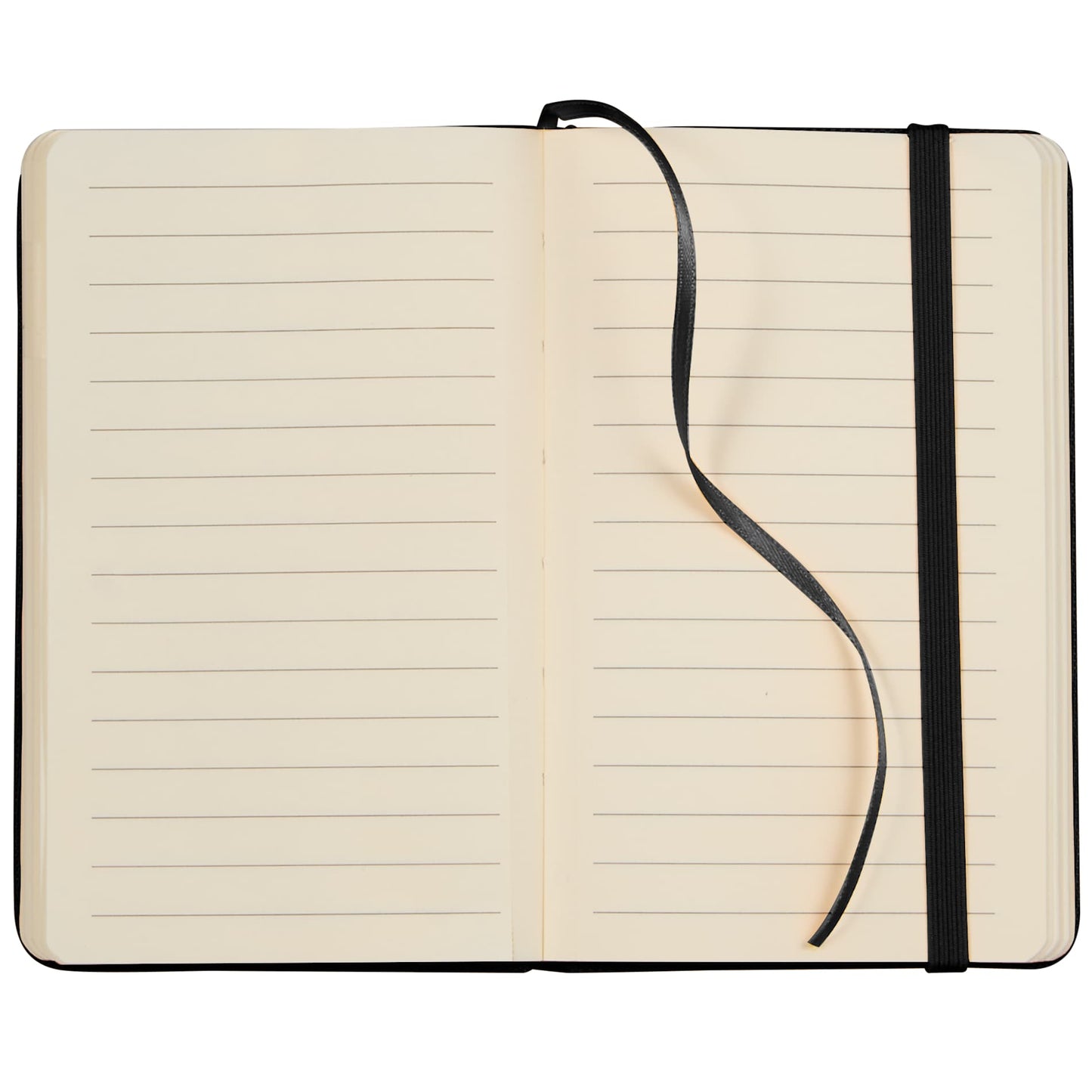 Front View of Black 3.5" x 5.5" Recycled PET Pocket Bound Journal