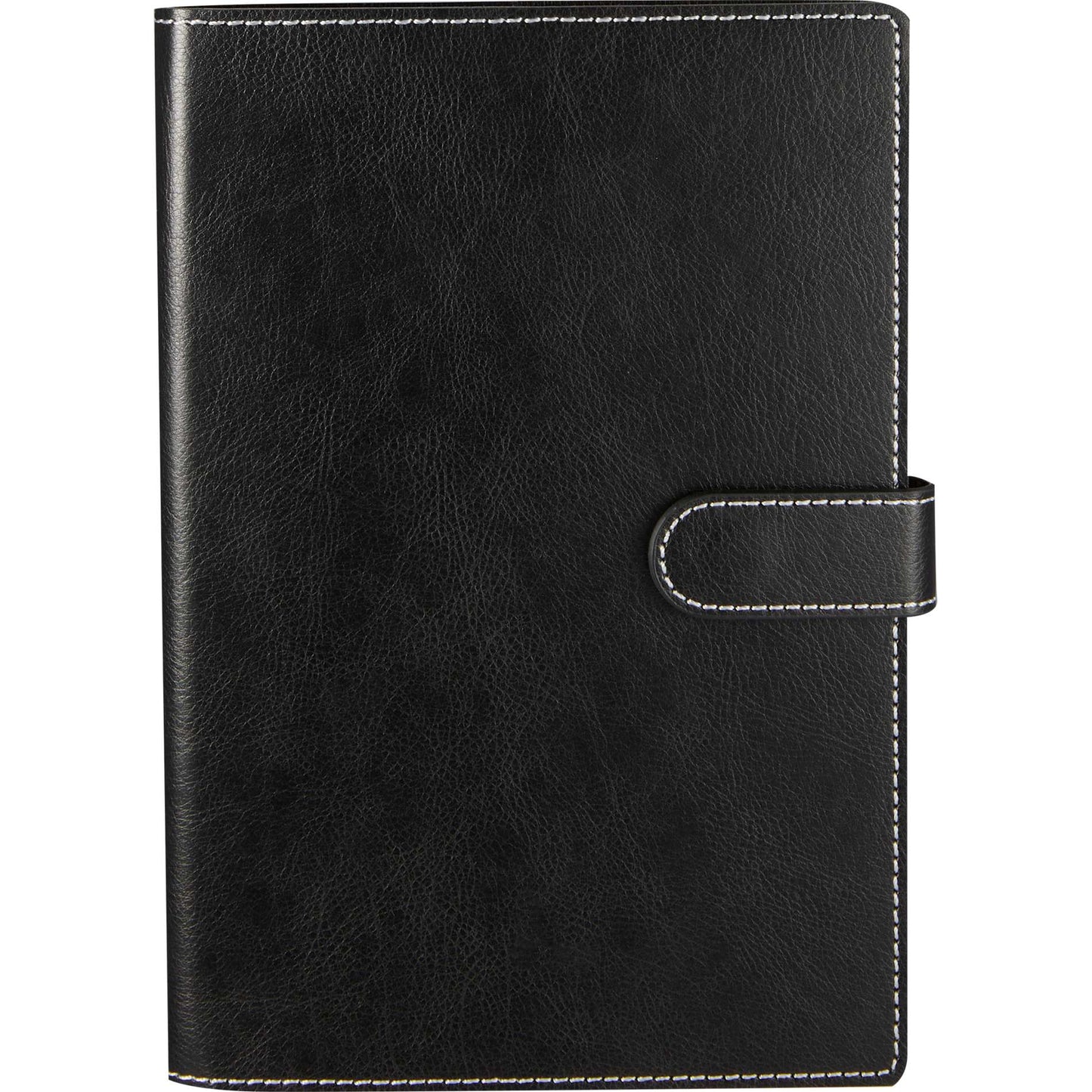 Front View of Black 5.5" x 8.5" Recycled Refillable Journal plain