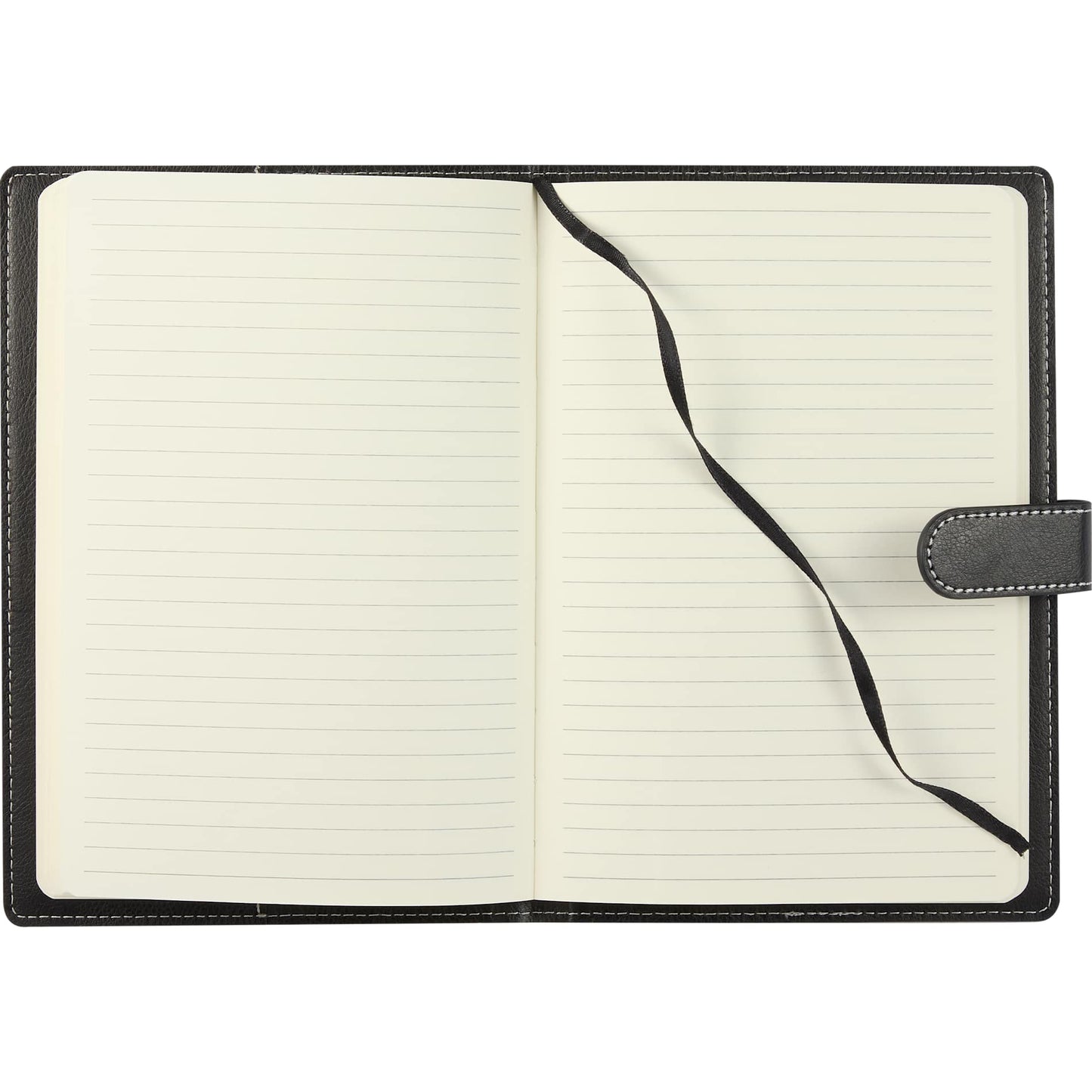 Front View of Black 5.5" x 8.5" Recycled Refillable Journal