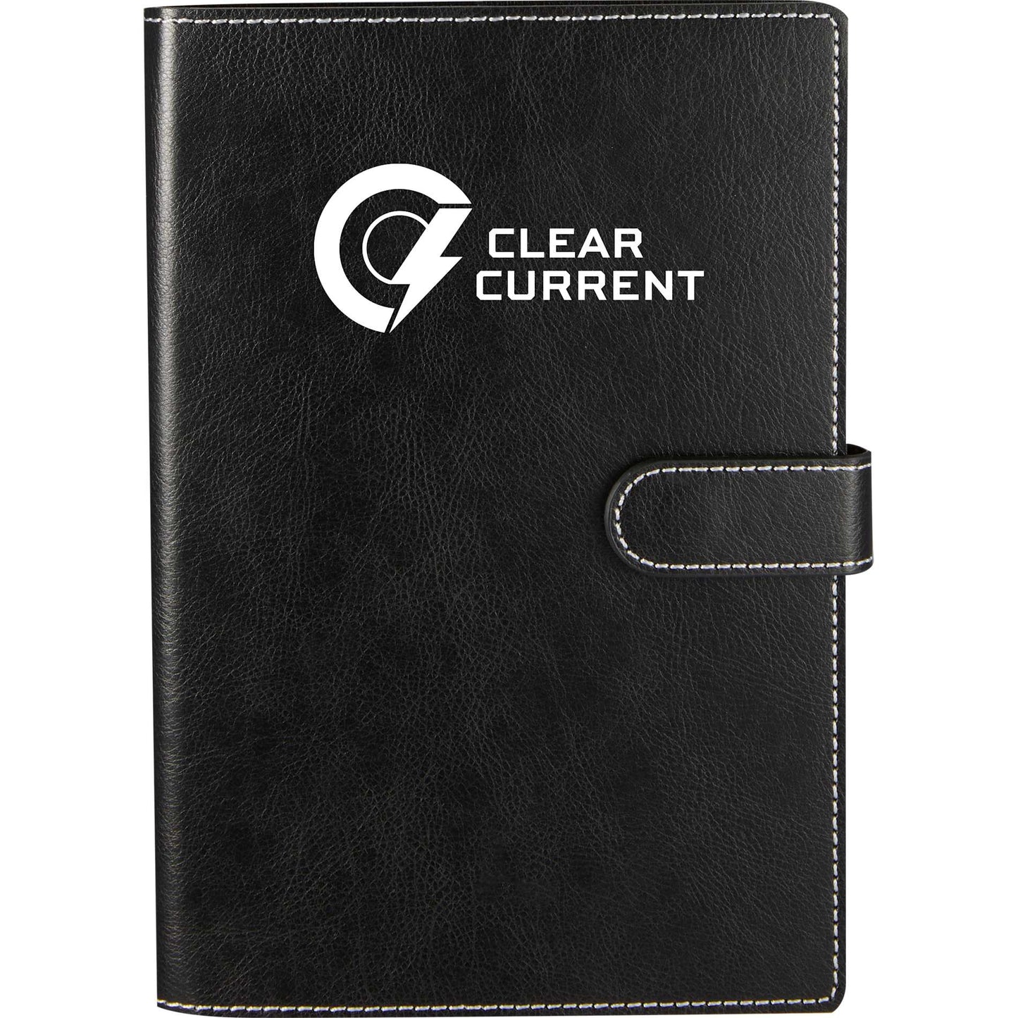 Front View of Black 5.5" x 8.5" Recycled Refillable Journal