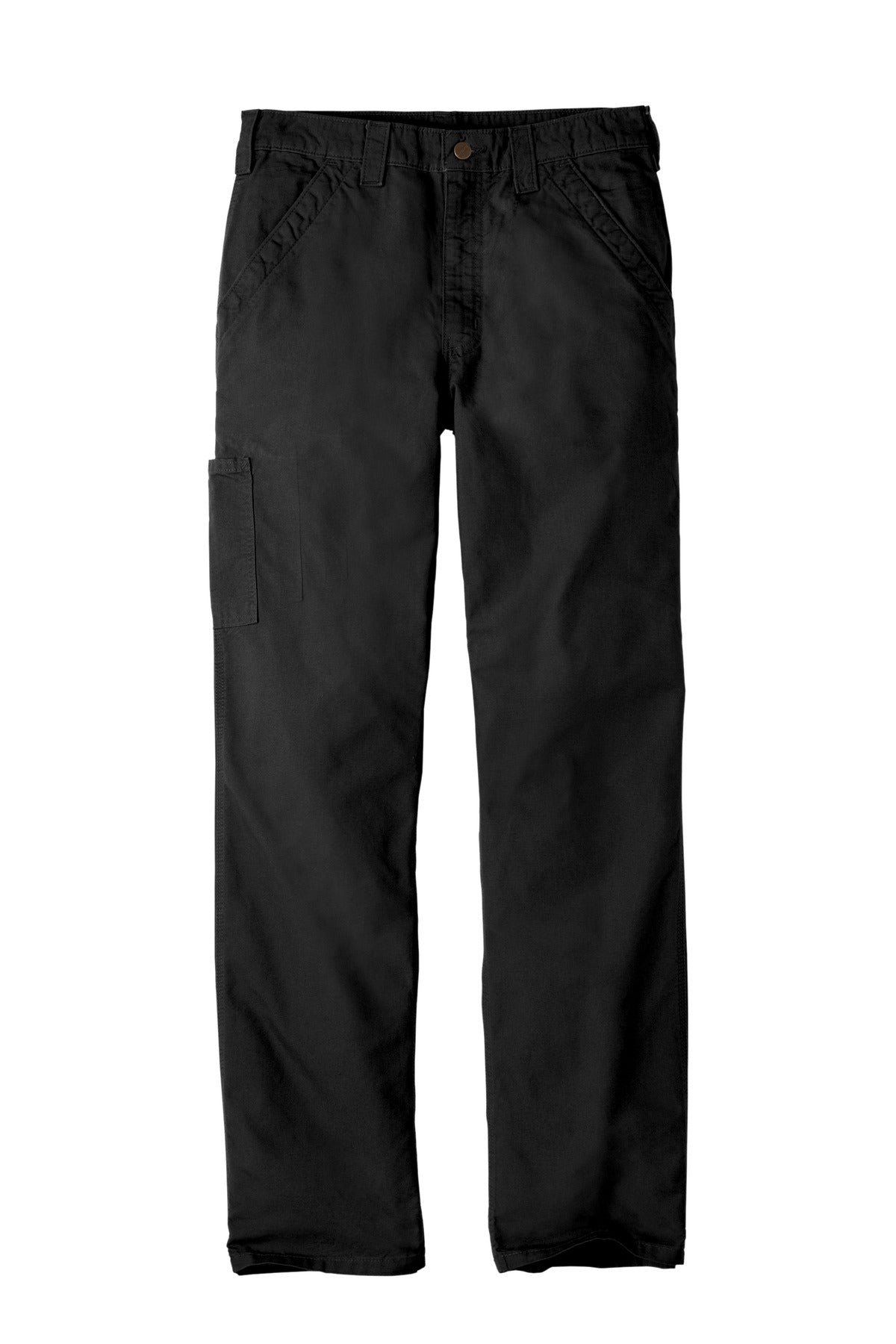 Front View of Black Carhartt Canvas Work Dungaree. CTB151