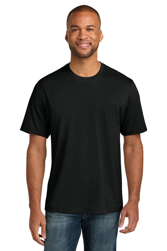 Front View of Black CornerStone Tall Workwear Pro Short Sleeve Pocket Tee TLCS440P