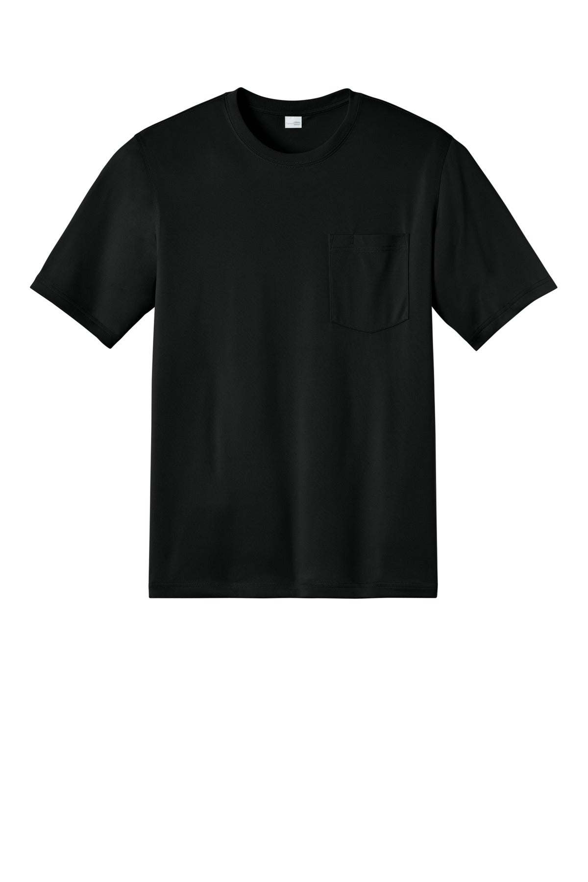 Front View of Black CornerStone Workwear Pro Short Sleeve Pocket Tee CS440P