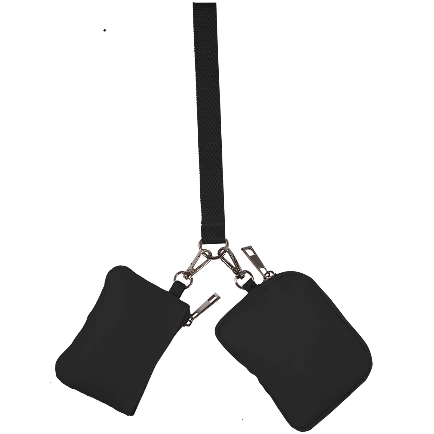 Front View of Black Daybreak Recycled Dual Lanyard plain