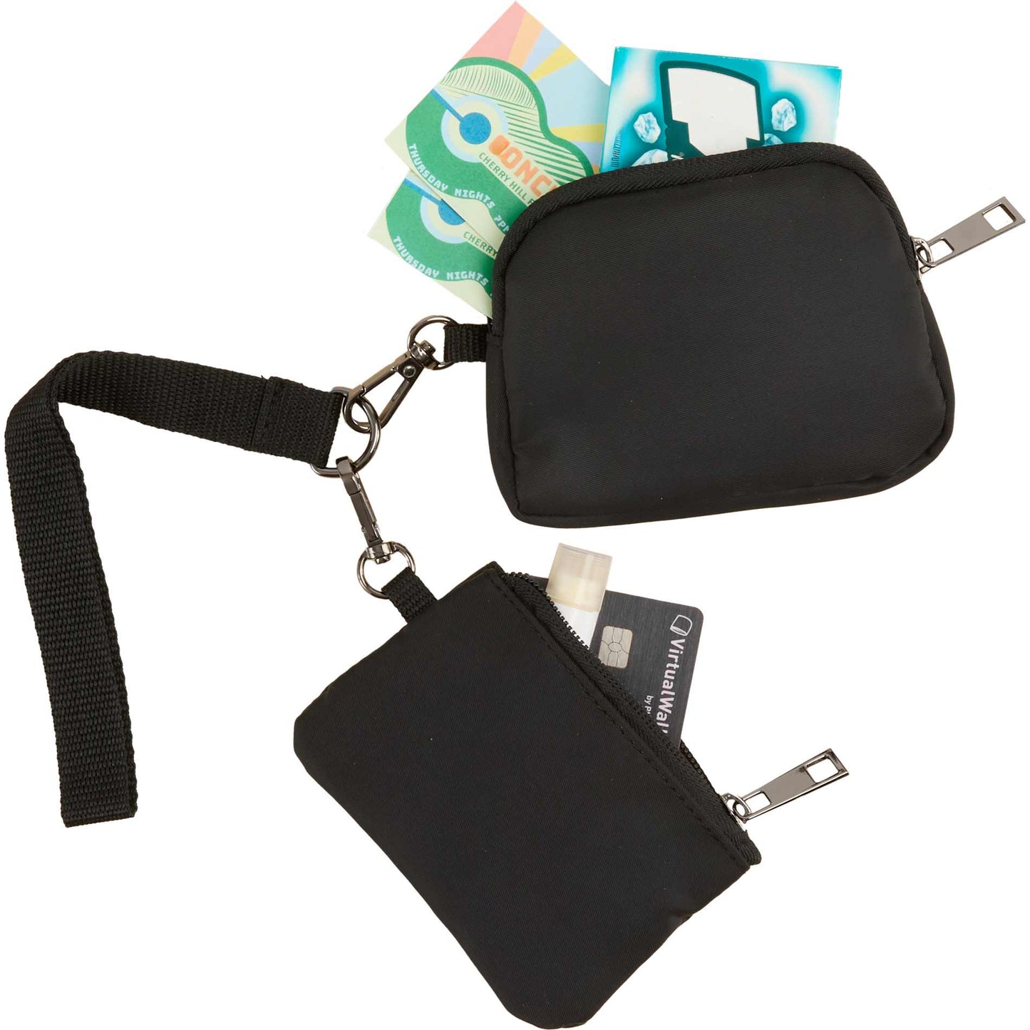 Front View of Black Daybreak Recycled Dual Lanyard plain