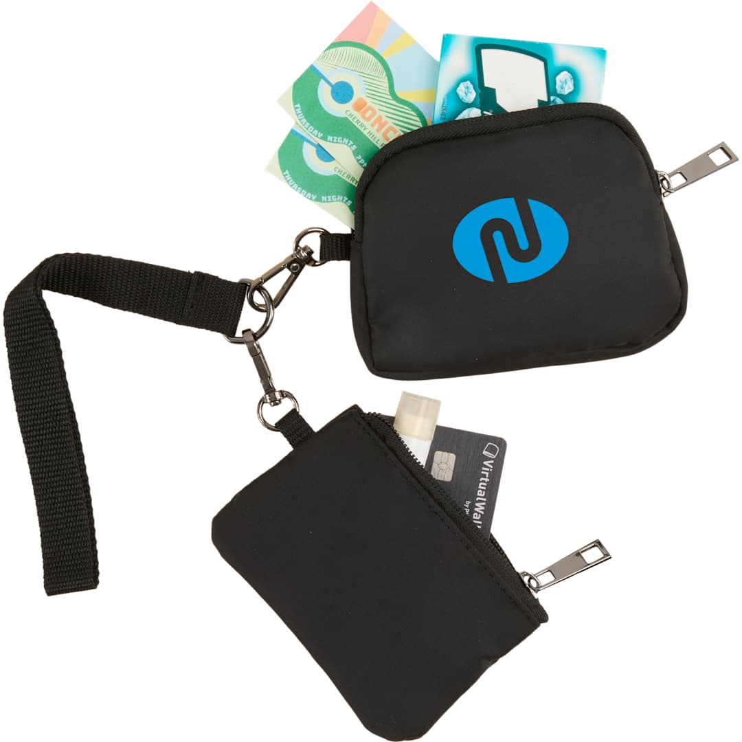 Front View of Black Daybreak Recycled Dual Lanyard