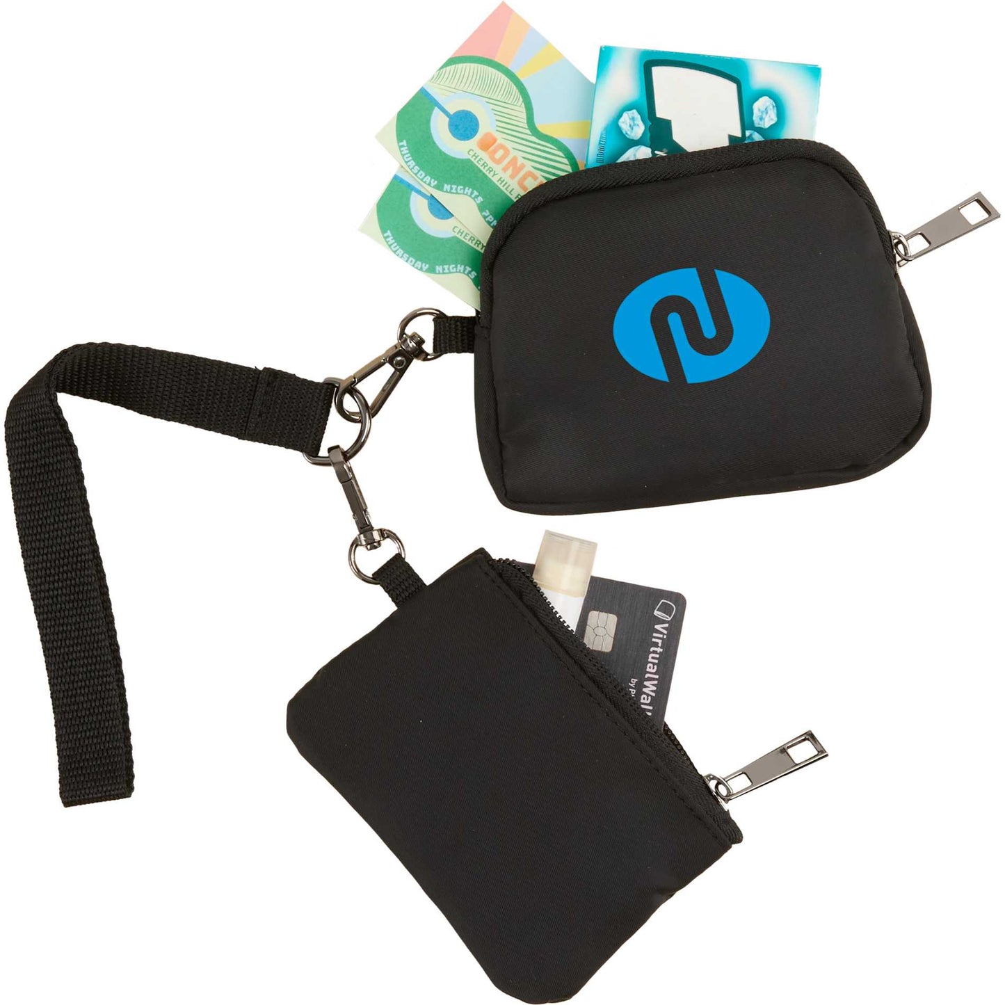 Front View of Black Daybreak Recycled Dual Lanyard