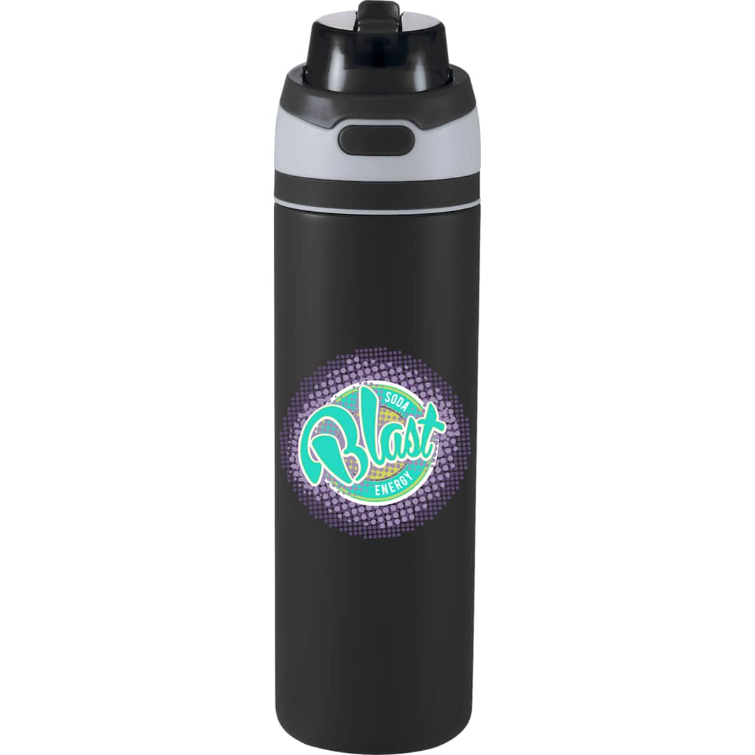 Front View of Black Elvin 28oz Recycled Stainless Flip Straw Bottle