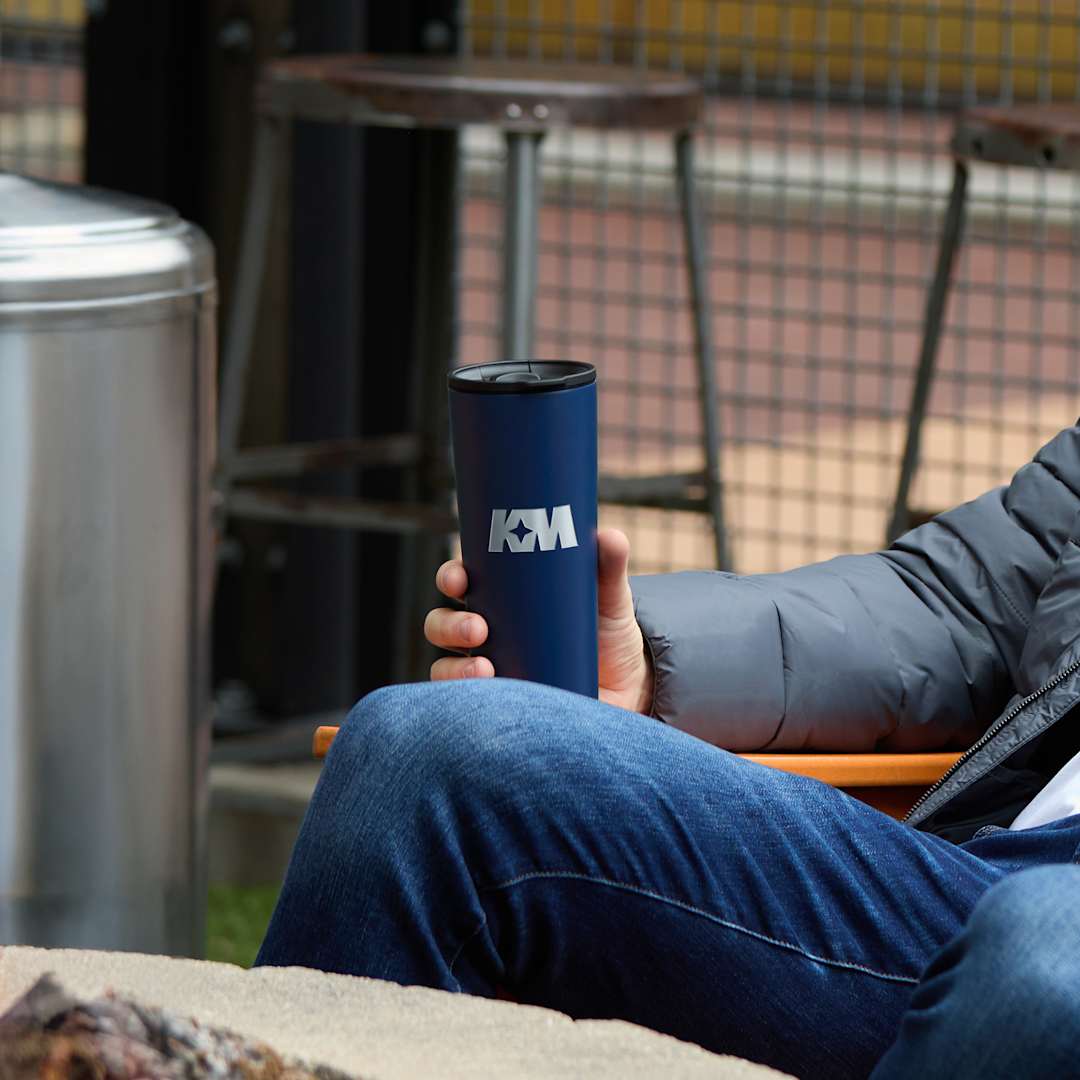 Front View of Black Leeston Copper Vacuum Insulated Tumbler 24oz