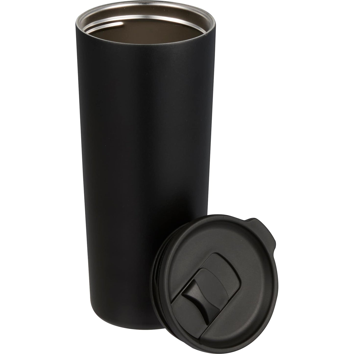 Front View of Black Leeston Copper Vacuum Insulated Tumbler 24oz