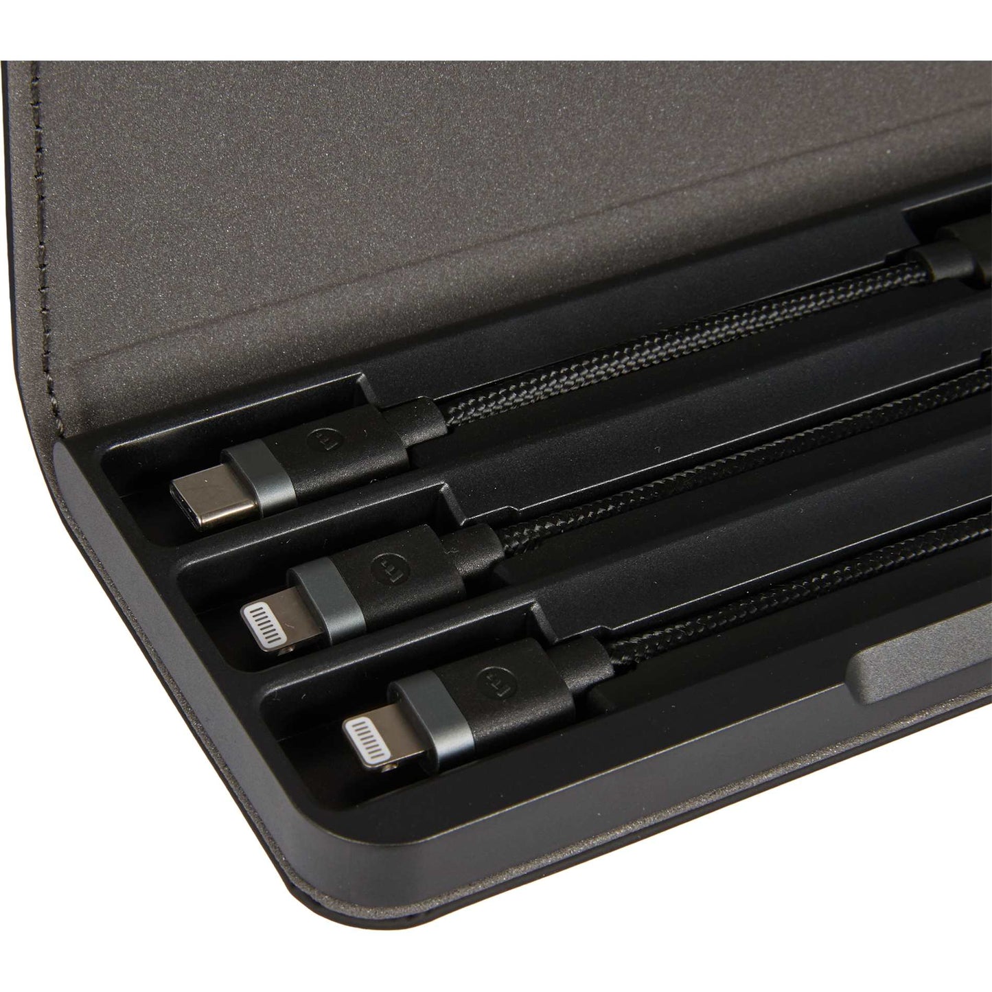 Front View of Black mophie Cable Travel Kit