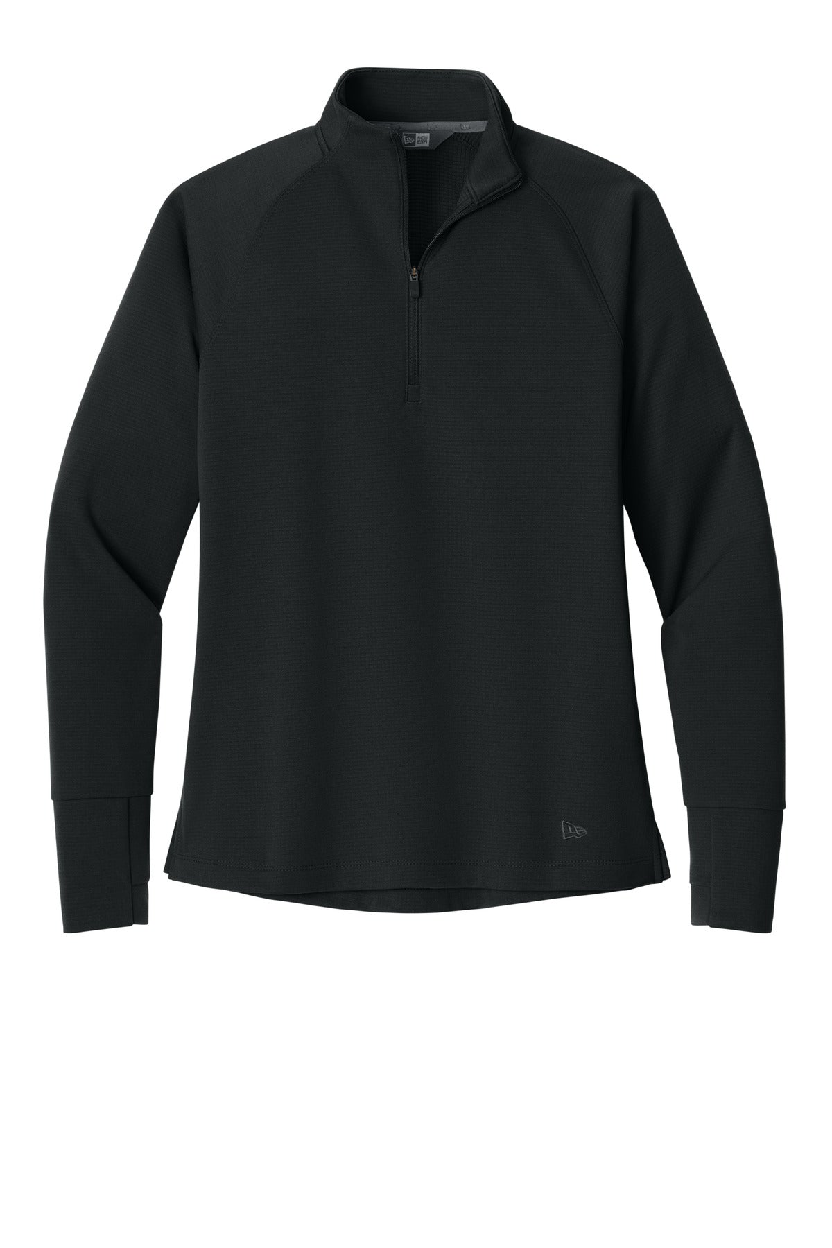 Front View of Black New Era Women's Stand Out 1/4-Zip LNEA515